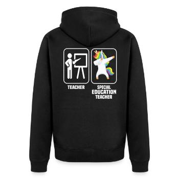 teacher teacher special education special school teacher - Unisex Premium Organic Zip Hoodie - black - Back - Nico (187cm)