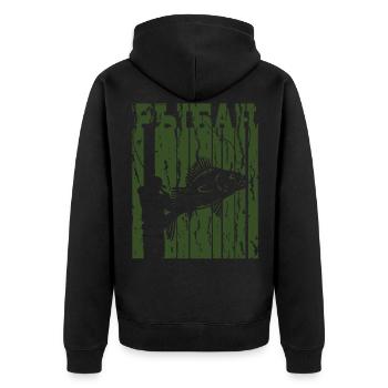 Angler Рыбак Russian Russian Russian Gift Idea - Unisex Premium Organic Zip Hoodie - black - Back - Nico (187cm)