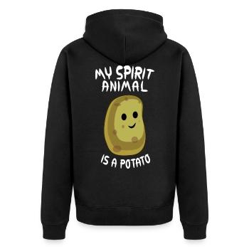 my spirit animal is a potato kartoffel kartoffeln - Unisex Premium Bio Zip Hoodie - Schwarz - Hinten - Nico (187cm)