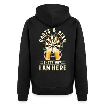 fléchettes et bière c'est pourquoi je lance des fléchettes ici - Veste à capuche bio Premium Unisexe - noir - Dos - Nico (187cm)