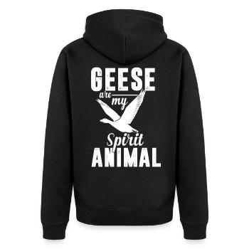 spirit animal i love geese goose flying bird - Unisex Premium Organic Zip Hoodie - black - Back - Nico (187cm)