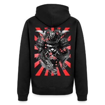 Guerrier samouraï - Veste à capuche bio Premium Unisexe - noir - Dos - Nico (187cm)