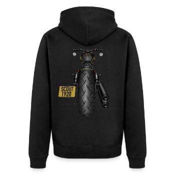 Custom Bobber SCOUT1920 - Unisex Premium Organic Zip Hoodie - black - Back - Nico (187cm)