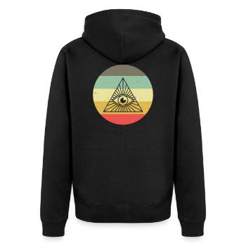 Maçon franc-maçon Illuminati - Veste à capuche bio Premium Unisexe - noir - Dos - Nico (187cm)