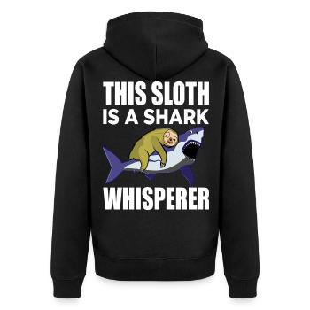 requin requin murmure requin requin poisson paresseux - Veste à capuche bio Premium Unisexe - noir - Dos - Nico (187cm)