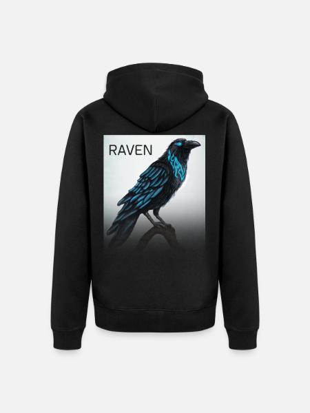 Odin's raven - Unisex Premium Organic Zip Hoodie - black