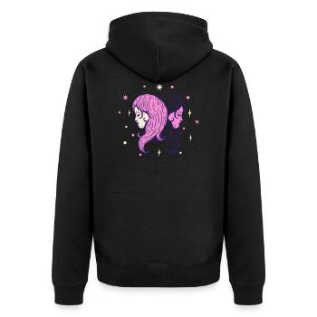 Signe du zodiaque horoscope astrologie Gémeaux - Veste à capuche bio Premium Unisexe - noir - Dos - Nico (187cm)