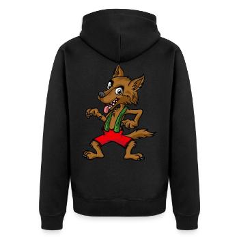 Big Bad Wolf - Three Pigs Lazy Halloween Costume - Unisex Premium Organic Zip Hoodie - black - Back - Nico (187cm)