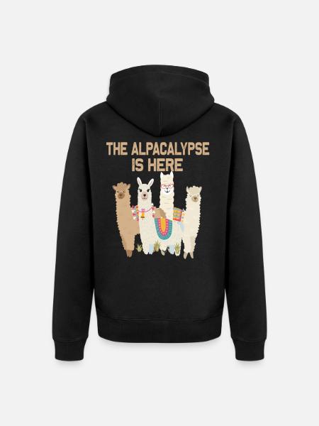 the alpacalypse lama alpaka süßes tier fell weiß - Ekologisk premiumluvjack unisex - svart
