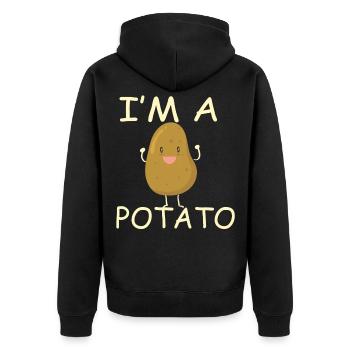 my spirit animal is a potato kartoffel kartoffeln - Unisex Premium Bio Zip Hoodie - Schwarz - Hinten - Nico (187cm)