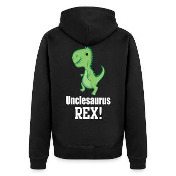 oncle saurus rex unclesaurus oncle homme père - Veste à capuche bio Premium Unisexe - noir - Dos - Nico (187cm)