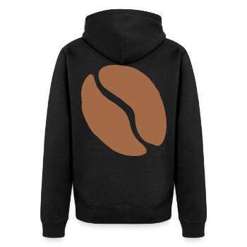 Café en grains de café tasse café caféine cadeau - Veste à capuche bio Premium Unisexe - noir - Dos - Nico (187cm)
