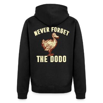 never forget the dodo don't forget the dodo bird - Unisex Premium Organic Zip Hoodie - black - Back - Nico (187cm)