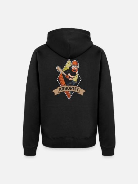 Baumkletterer Baumpfleger Arborist Baumpflege - Unisex Premium Bio Zip Hoodie - Schwarz