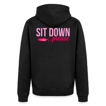 BDSM Bondage Sex Anal Plug Dildo Vibrator Sub - Unisex Premium Organic Zip Hoodie - black - Back - Nico (187cm)