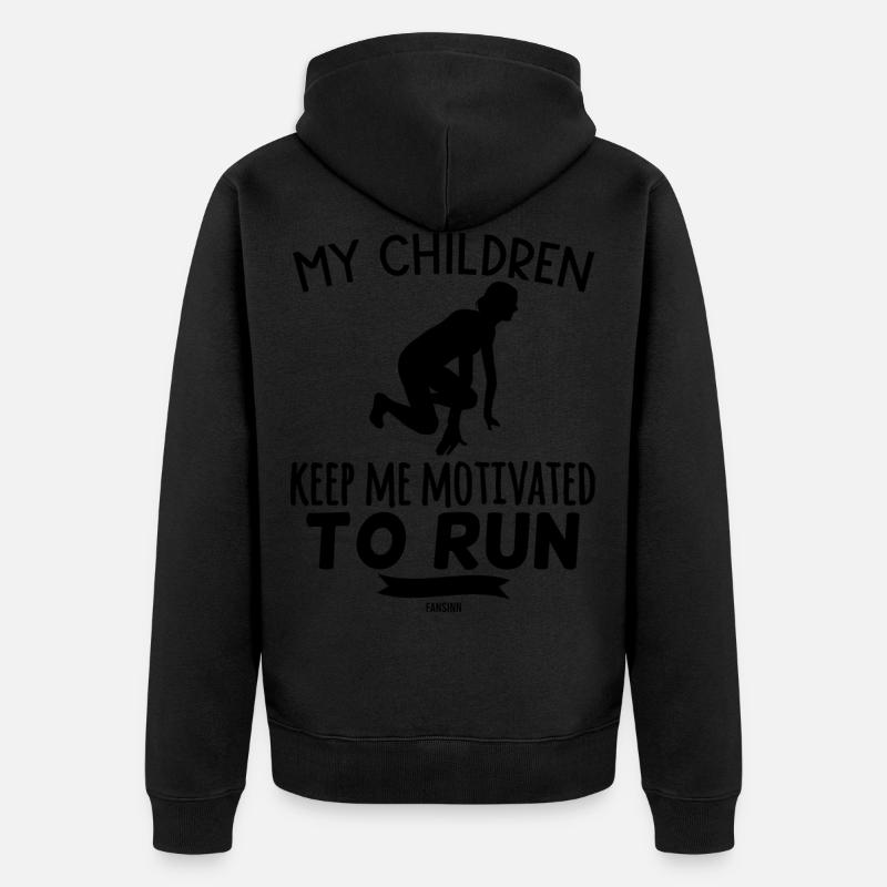 Maman cadeau enfants sport course jogging - Veste à capuche bio Premium Unisexe - noir
