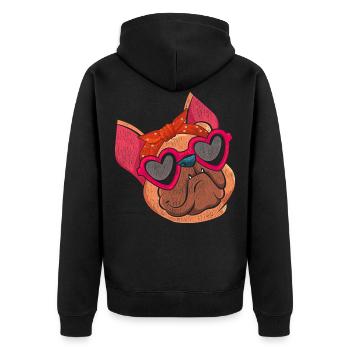 Bulldog français - Veste à capuche bio Premium Unisexe - noir - Dos - Nico (187cm)