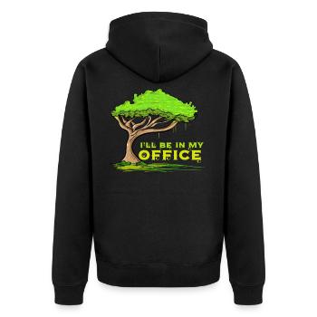 Baumkletterer Baumpfleger Arborist Baumpflege - Unisex Premium Bio Zip Hoodie - Schwarz - Hinten - Nico (187cm)