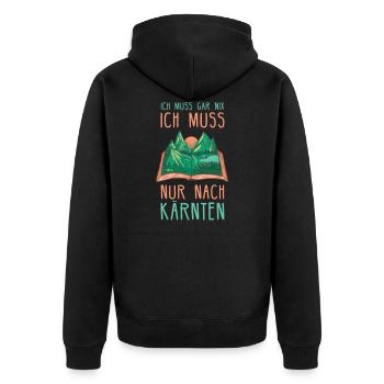Kärnten Österreich Millstätter See Geschenk - Unisex Premium Bio Zip Hoodie - Schwarz - Hinten - Nico (187cm)