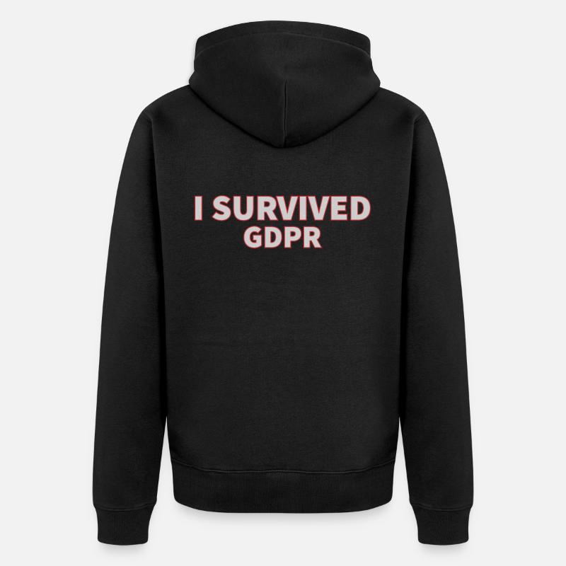 J’ai survécu gdpr - Veste à capuche bio Premium Unisexe - noir