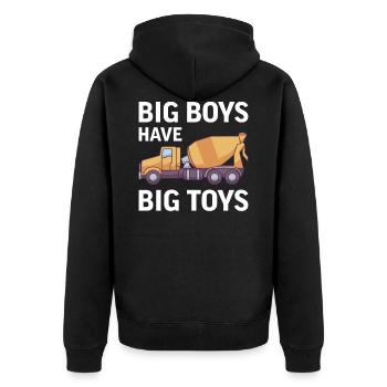Cement mixer construction site truck driver concrete gift - Unisex Premium Organic Zip Hoodie - black - Back - Nico (187cm)