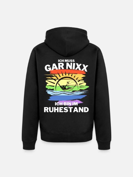 Rentner Geschenkidee RENTNERIN - Unisex Premium Bio Zip Hoodie - Schwarz