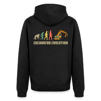 der perfekte tag mit bagger und maschine perfect - Unisex Premium Bio Zip Hoodie - Schwarz - Hinten - Nico (187cm)