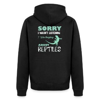 Reptile I Reptiles Gift for Gecko Owner - Unisex Premium Organic Zip Hoodie - black - Back - Nico (187cm)