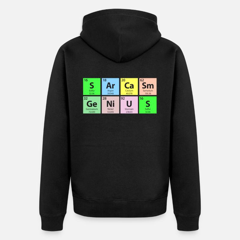 Sarcasm Genius Periodensystem - Unisex Premium Bio Zip Hoodie - Schwarz