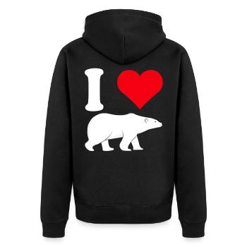 ice bear polar bear will protect you - Unisex Premium Organic Zip Hoodie - black - Back - Nico (187cm)