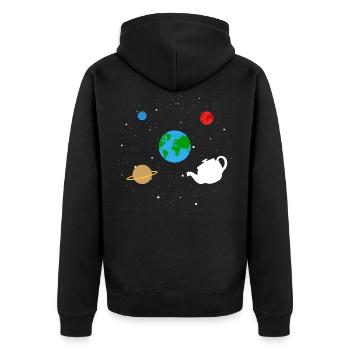 L’espace spatial sous-tasse volante de la terre - Veste à capuche bio Premium Unisexe - noir - Dos - Nico (187cm)