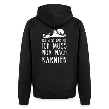 Kärnten Österreich Millstätter See Geschenk - Unisex Premium Bio Zip Hoodie - Schwarz - Hinten - Nico (187cm)