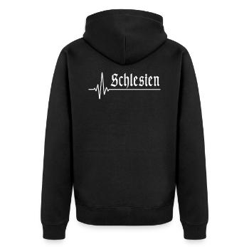Schlesien Polen Schlesier Geschenk - Unisex Premium Bio Zip Hoodie - Schwarz - Hinten - Nico (187cm)
