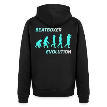 Evolution de Beatboxer Beatbox Beatboxing - Veste à capuche bio Premium Unisexe - noir - Dos - Nico (187cm)