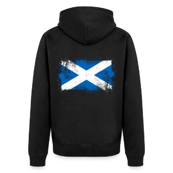 Scotland - Unisex Premium Organic Zip Hoodie - black - Back - Nico (187cm)