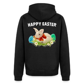 Osterhase Pâques Happy Easter - Veste à capuche bio Premium Unisexe - noir - Dos - Nico (187cm)