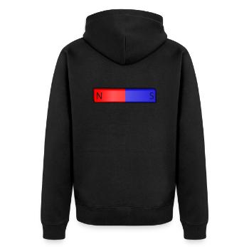 Bar Magnet NS. Zeigen Sie Ihre Anziehungskraft. - Unisex Premium Bio Zip Hoodie - Schwarz - Hinten - Nico (187cm)