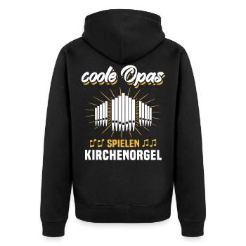 Organist Opa Kirchenorgel Orgelspieler Orgel - Unisex Premium Bio Zip Hoodie - Schwarz - Hinten - Nico (187cm)
