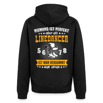 Linedance Country Western Line Dancer - Unisex Premium Bio Zip Hoodie - Schwarz - Hinten - Nico (187cm)