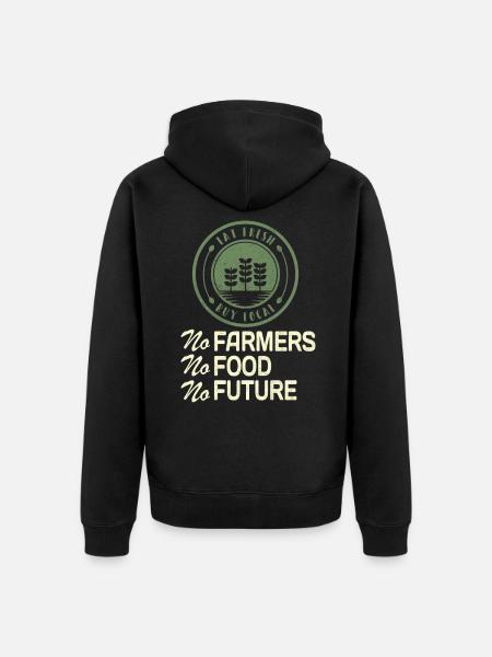 Ei viljelijöitä ei ruokaa, ei tulevaa Bauern Landwirtea - Premium økologisk unisex-hættejakke - sort