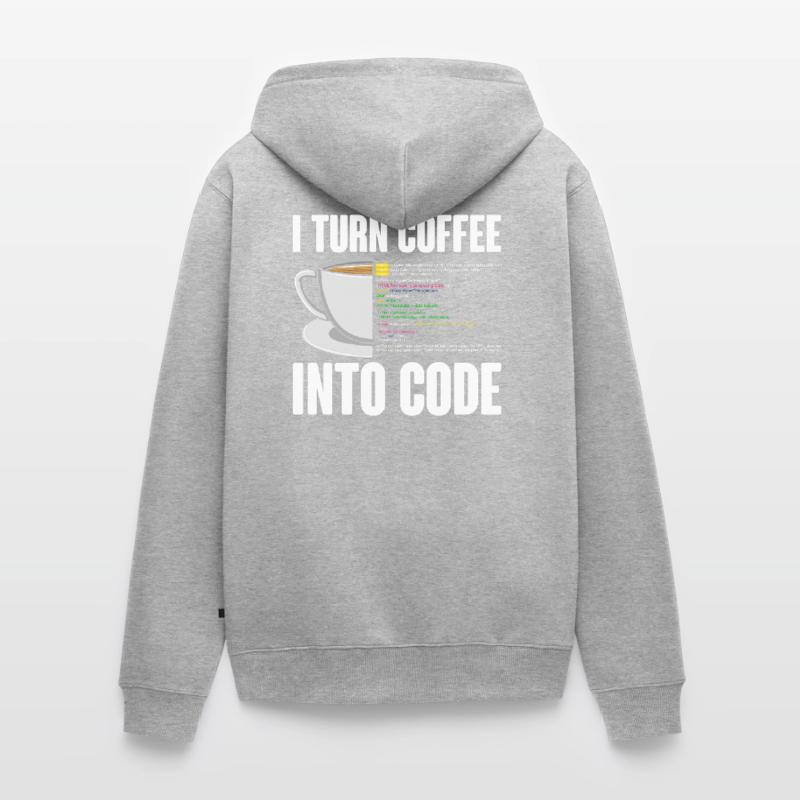 Lustiges Computer Kaffee Programmierer Design Unisex Premium Bio Zip Hoodie