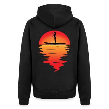 SUP Stand Up Paddle Board Standup Paddling Gift - Unisex Premium Organic Zip Hoodie - black - Back - Nico (187cm)