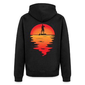 SUP Stand Up Paddle Board Standup Paddeling - Unisex Premium Bio Zip Hoodie - Schwarz - Hinten - Nico (187cm)