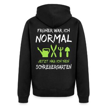 Garten Schrebergarten Sprüche - Unisex Premium Bio Zip Hoodie - Schwarz - Hinten - Nico (187cm)