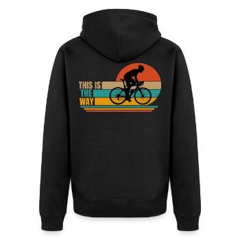 Radfahren. dies auf die Art und Weise - Unisex Premium Bio Zip Hoodie - Schwarz - Hinten - Nico (187cm)