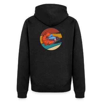 Siamois poisson de combat poisson ornementé Cadeau - Veste à capuche bio Premium Unisexe - noir - Dos - Nico (187cm)