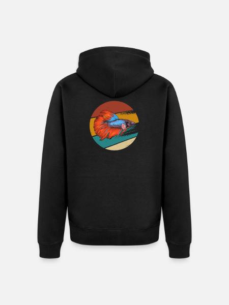 Siamesischer Kampffisch Zierfisch Fisch Geschenk - Unisex Premium Bio Zip Hoodie - Schwarz