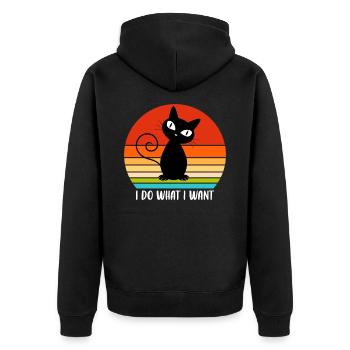 I do what i want - Unisex Premium Bio Zip Hoodie - Schwarz - Hinten - Nico (187cm)