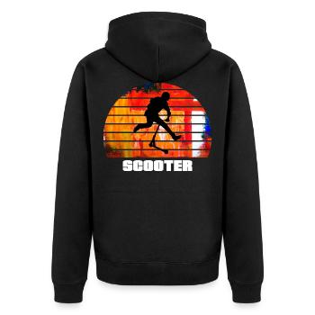 motor scooter - Unisex Premium Organic Zip Hoodie - black - Back - Nico (187cm)