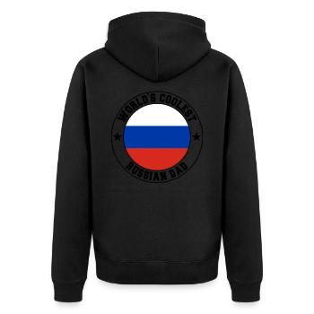 Worlds coolest russian dad - Unisex Premium Bio Zip Hoodie - Schwarz - Hinten - Nico (187cm)